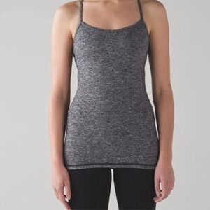 Lululemon Power Flow Y Tank Heathered Black 8